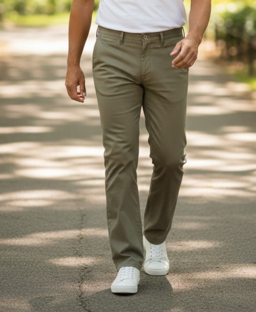 Lee Custom Fit Slacks Pants Men's Size 34" x 30" Greenish Brown